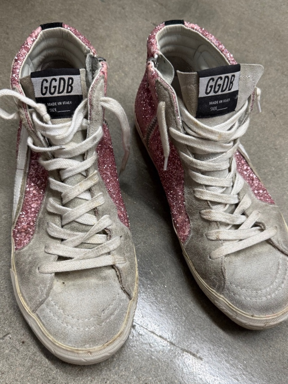 Barely worn pink glitter Golden Goose